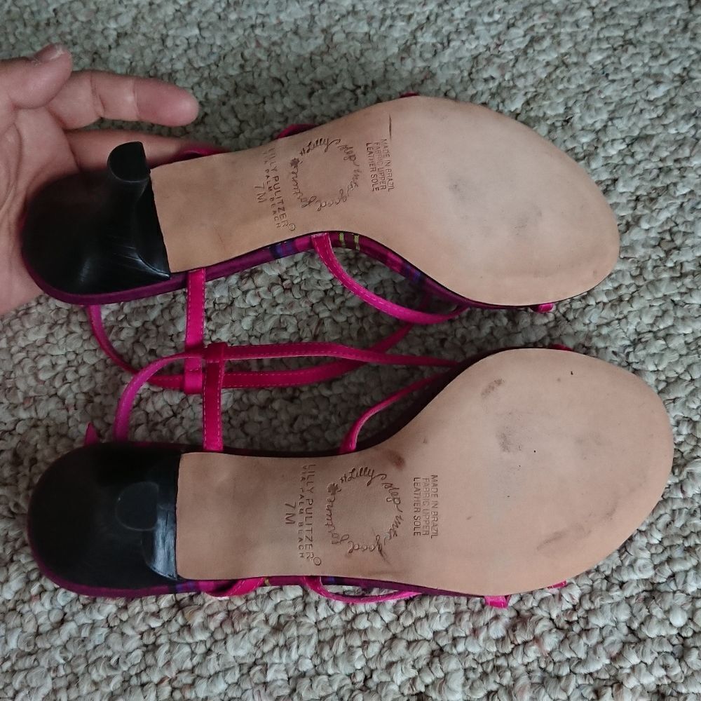 Lilly Pulitzer Elegant Pink satin Strappy Sandals size 6.5 - Picture 11 of 11